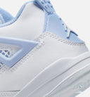 Air Jordan 4 Retro Aluminum Preschool Lifestyle Shoe - White/Aluminum/Blue Tint/Oil Green