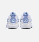 Air Jordan 4 Retro Aluminum Infant Toddler Lifestyle Shoe - White/Aluminum/Blue Tint/Oil Green