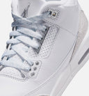 Air Jordan 3 Retro White And Silver Grade School Lifestyle Shoe - White/Metallic Silver Free Shipping