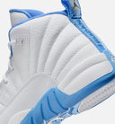Air Jordan 12 Retro White and University Blue Preschool Lifestyle Shoe - White/University Blue/Metallic Silver Free Shipping