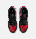 Air Jordan 1 Mid Grade School Lifestyle Shoe - Black/Varsity Red/White